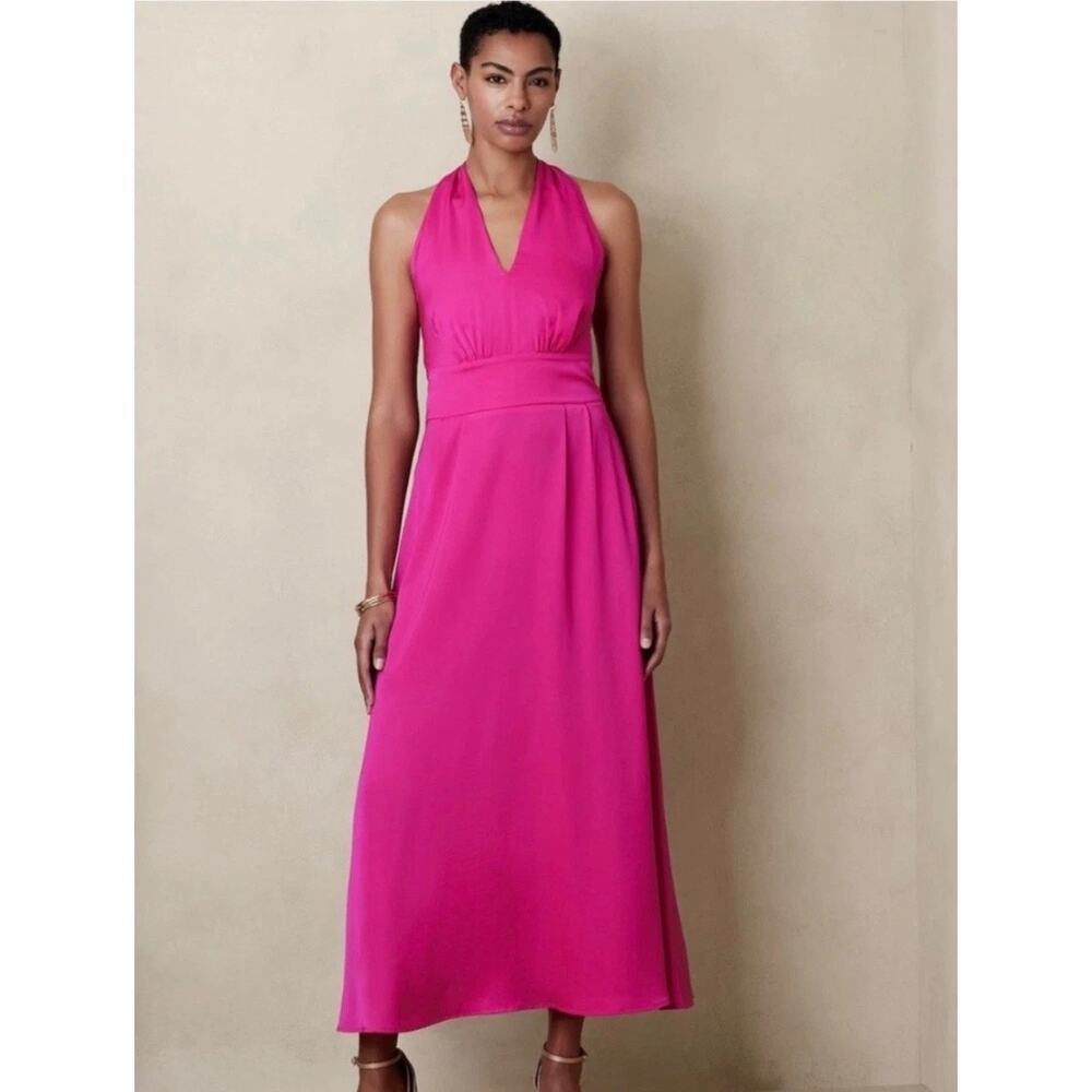 Banana Republic Factory Women's Hot Pink Sleeveless Maxi Dress Size 16